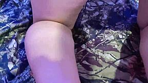 Curvy japanese teen's big ass workout in red thong panties on bed