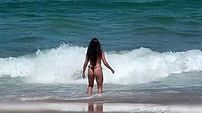 Vlog Beach Day Brazil Fablazed Bimbo Brunette Huge Tits