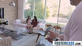 Cute foster stepdaughter rides dads cock after punishment for skimpy clothes