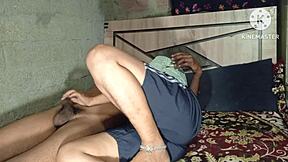 desi girlfriend sneaks quick bathroom fuck with horny roommate