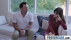 Cute foster stepdaughter rides dads cock after punishment for skimpy clothes