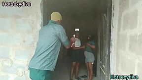 A naughty schoolboy joins two college girls for a steamy threesome encounter in dorm room antics