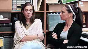 shoplifter aria carson meets pervy security officer at work...