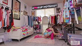 Tiny cute blonde Juniper Ren begs Bryan Gozzling to fuck her tight pussy hard