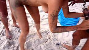 mih's tiny teen double anal on public beach