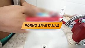 Juicy Brazilian Brunette Moans to Orgasm in Bath with Big John