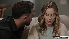 Petite Blonde Seduces With Deepthroat And Shaved Pussy Lick