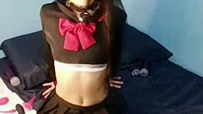 neighbor plays with my catgirl assplug while bathing?