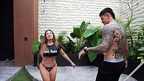 sara blonde's huge tits bounce in tremendous anal creampie with employee