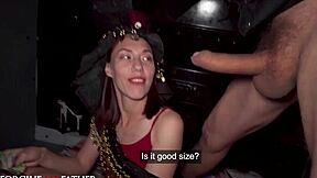 petite latina brunette deepthroats big cock after public van pickup?