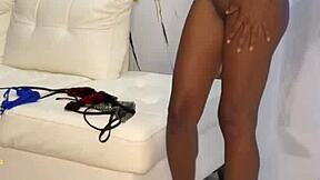 sexy black puta masturbates to squirting orgasm