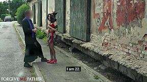 petite latina brunette deepthroats big cock after public van pickup?