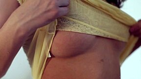 wanna watch this cute brunette teen grope her tits in the mirror?