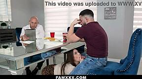 stepsister surprises stepbro with deepthroat cowgirl blowjob welcome home pov