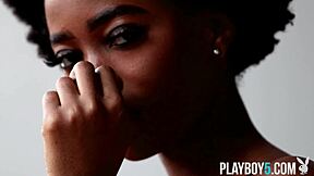 Petite Congolese Black Model Afro Lingerie Striptease Tease