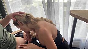 hidden cam catches hot milf sucking cock for job quickie