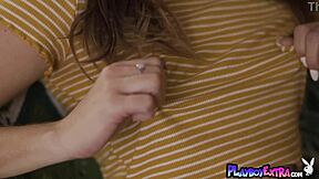 cute brunette katie kush strips to reveal her hairy pussy close-up