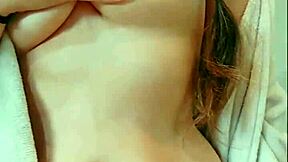 cute pigtails student so horny after shower gropes boobs pussy