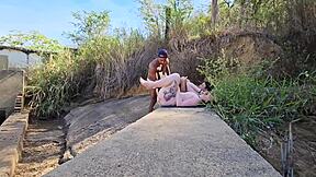 in a deserted river my friend and i teased a stranger until he got hard