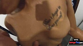 amateur teen couple goes wild with horny shower doggystyle pounding