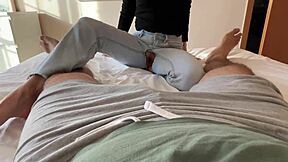 Pants ripped before massage no panties hairy pussy on full display