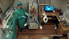 Lesbian Torment in Hospital: Hope Harper Spreads for Latex Play