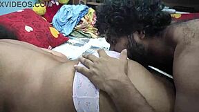 Busty desi bhabhi milked hard then pussy pounded by milkman