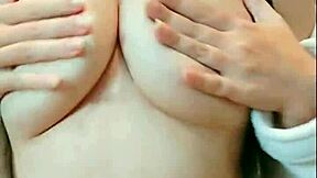 cute pigtails student so horny after shower gropes boobs pussy