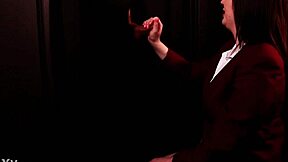 student in stockings deepthroats cum at gloryhole first time