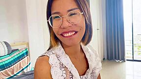 petite thai screams loud cumming from fast bareback pussy fuck