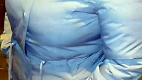 Humiliated Mature Flashes See-Through Leggings Red String on Street