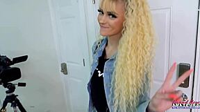 petite blonde sassy fucks pussy creampie n licks balls 😍💦