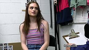 petite teen thief fucked hard for stealing office underwear