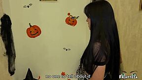 Stepdaughter Sucks And Rides Stepdad's Fat Cock On Halloween