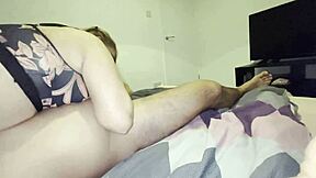 blonde mommy in lingerie 69s stepson's huge cock deepthroat style