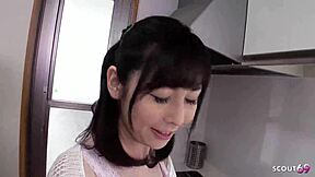 skinny japanese nympho neighbor masturbates hairy pussy hard with dildo uncensored 🔥😩