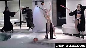 Chloe Temple's Sword Fight Turns To Stepdad Cock Sucking Pussy Ride