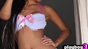 i expose black milf amina malakona's huge fake tits and sexy lingerie body up close