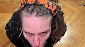  biker babe rides cock after leather jacket bike fun