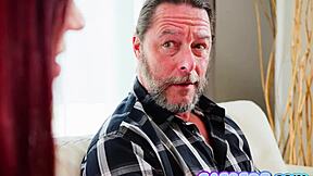 oral-fixated teen hires stud for sloppy deepthroat blowjob big tits titty fuck and cum swallow