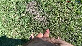 fall vibes got me naked, masturbating outdoors barefoot part 1