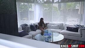 A young man spies on his mature neighbor Monica Sage next door