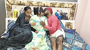 Real desi stepsisters call gigolo to fuck thirsty pussies dirty hindi