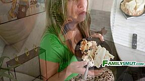 Why does smiling bride sneak cum loads from father-in-law on wedding day?