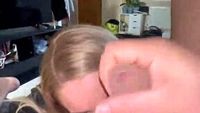 stepbro wakes up and sis sees so she licks his balls before he pounds her pussy doggystyle crazy