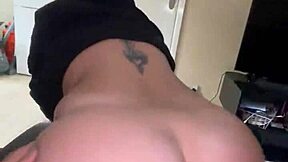 stepbro wakes up and sis sees so she licks his balls before he pounds her pussy doggystyle crazy