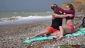 imagine her skinny body fucked tender on beach with cumshot after outdoor muff diving and blowjob