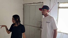 skinny colombian teen rides stranger's cock outdoors creampie