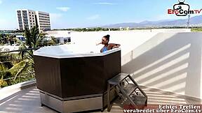 german casting guy snags latina teen slut for public pickup