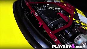 Sexy petite big tits black mama milf washes Acura NSX in lingerie 🔥🍑